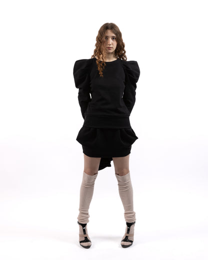 Pleated French Terry Tulip Skirt