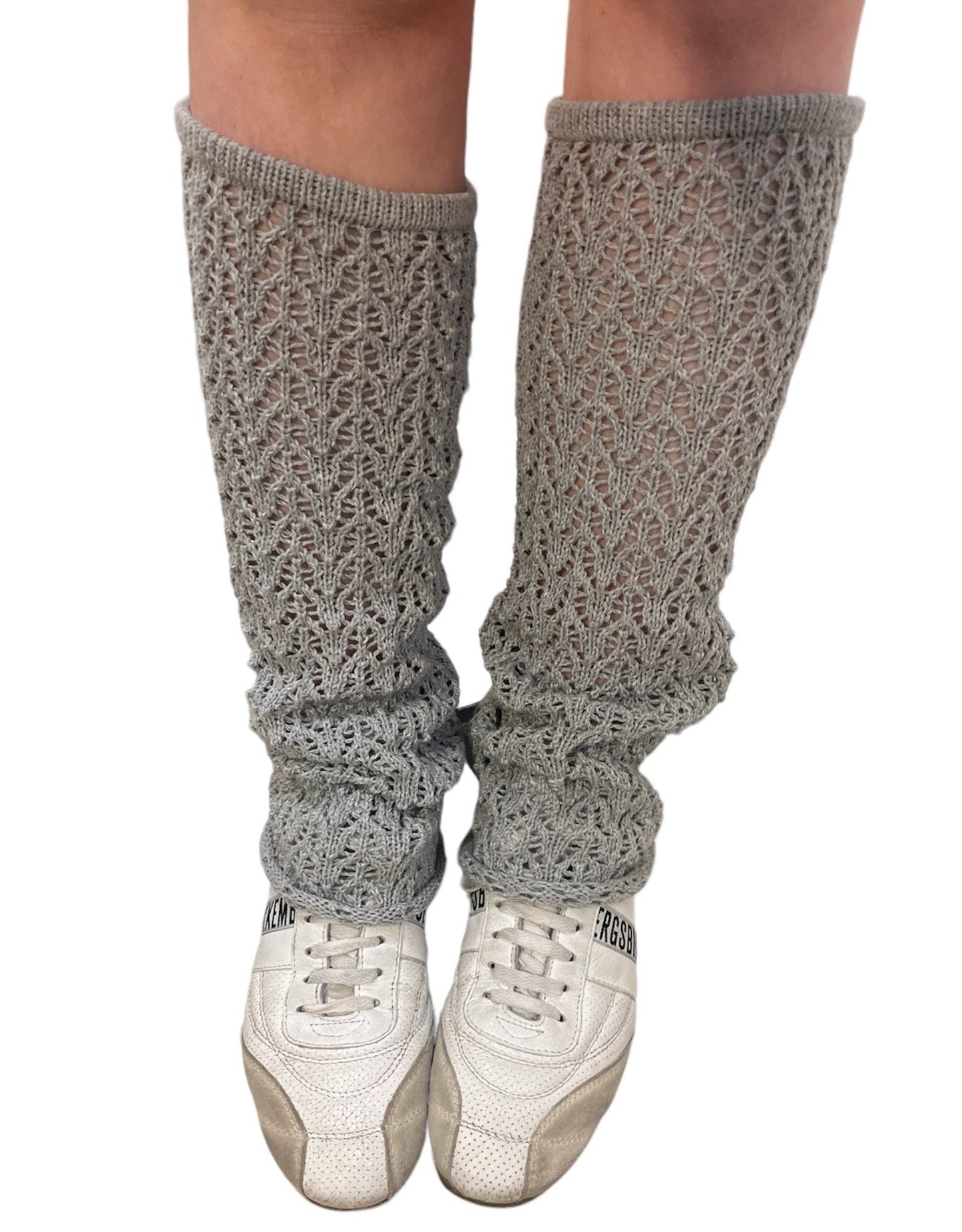 Lace knit leg warmers